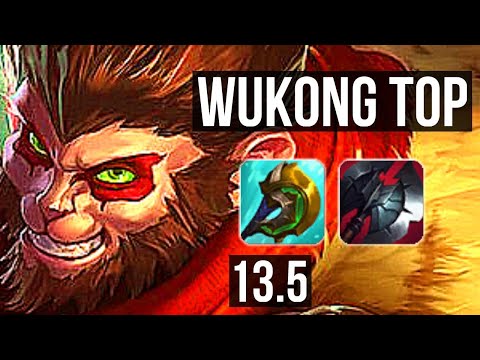 WUKONG vs GNAR (TOP) | 3.7M mastery, 7/0/1, 800+ games, Godlike | KR Master | 13.5
