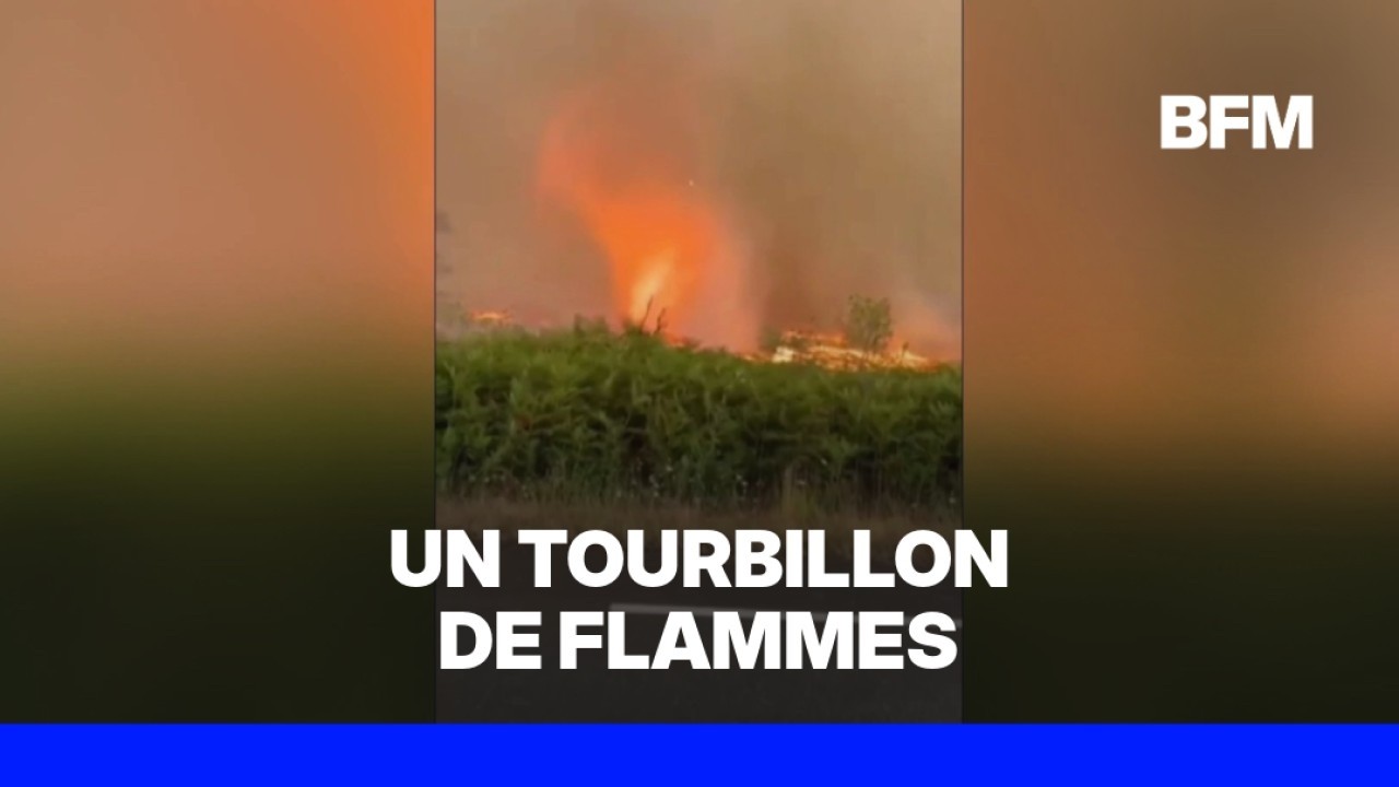 Incendies: une "tornade de feu" filmée en Gironde