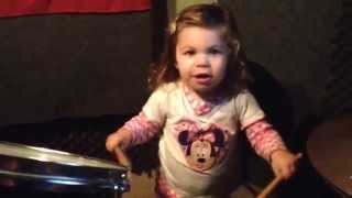 Kailey playing Uncle Denny&#39;s drums