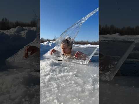 🥶🧊#icequeen #ice #winter #funny #mermaid #swimming #lake