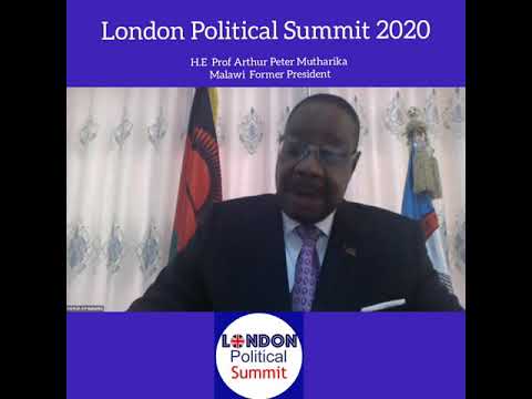 Malawi Former President Prof Arthur Peter Mutharika attending London Political Summit 2020 Virtual