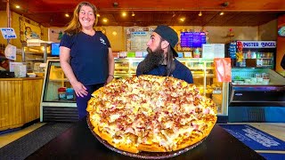 WIN $100 CASH IF YOU CAN FINISH THIS PIZZA CHALLENGE IN MAINE! | BeardMeatsFood