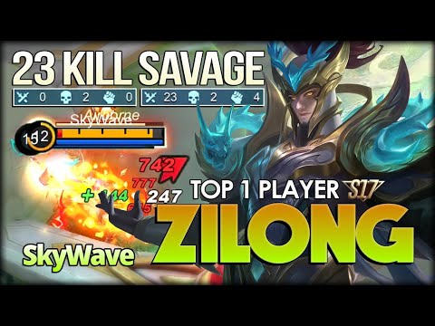 23 KILL SAVAGE!! Next Level Spear! SkyWave Top 1 Player of Zilong - Mobile Legends: Bang Bang