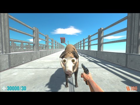 FPS Avatar with all weapons in battle with rebel units - Animal Revolt Battle Simulator
