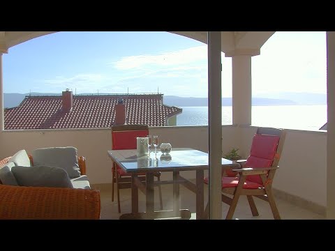 Ferienwohnung ⭐⭐⭐⭐ Kroatien Insel Krk 🌴 Balkon mit zauberhaftem Meerblick 🌊 für bis 6 Personen ⛱️