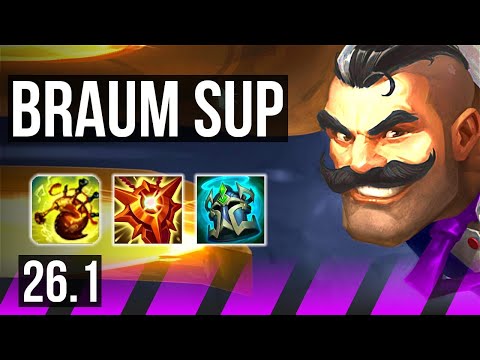 BRAUM & Kog'Maw vs LUX & Caitlyn (SUP) | KR Master | 26.1