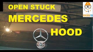 Mercedes Benz Stuck Hood Latch▶️How To Open Stuck Hood▶️NO TOOLS Fix