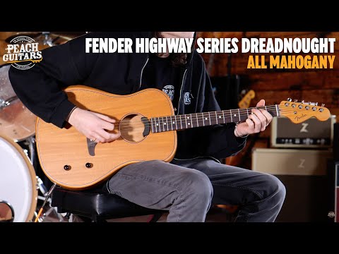 2023 Fender Highway Series Dreadnought RW - All Mahogany | Solid Thinline Hollowbody Hybrid Electro Acoustic Guitar Fishman Fluence Pickup | Gigbag image 21