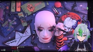 For anyone wondering, Froot starts speaking around - 🤡ASMR 💄 Punk VTuber does your spooky makeup for a Halloween Party