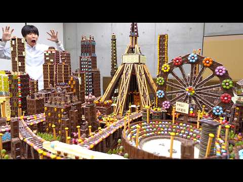 大量のお菓子で巨大都市を作ってみた。
