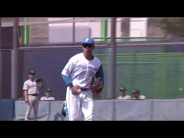 【ファーム】ファイターズ・阪口樂 強烈なライナーをジャンプして好捕して併殺を完成させる!! 2025年5月13日 北海道日本ハムファイターズ 対 読売ジャイアンツ
