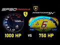 1000 hp Ferrari SF90 Stradale vs Lamborghini Aventador SV Acceleration 0-100 & 0-250 km/h