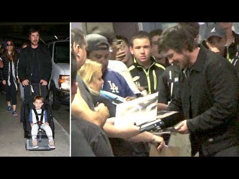 Christian Bale Is An Autograph Machine At LAX