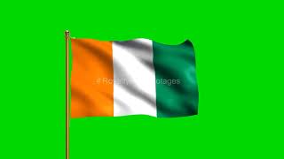 Cote d'Ivoire National Flag | World Countries Flag Series | GreenScreen Flag | Royalty Free Footages