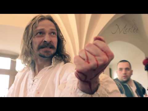 Hamlet vs Laertes - sword fight. Swords and daggers fencing scene