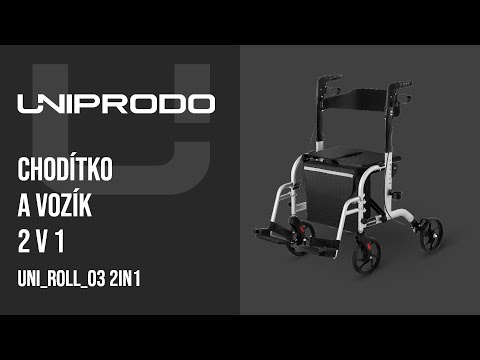 Video - Chodítko a vozík 2 v 1 - strieborné - 120 kg