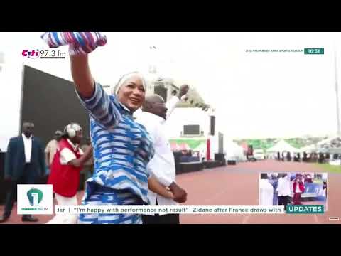 Bawumia and Wife Samira Cheered by Supporters at Baba Yara Stadium