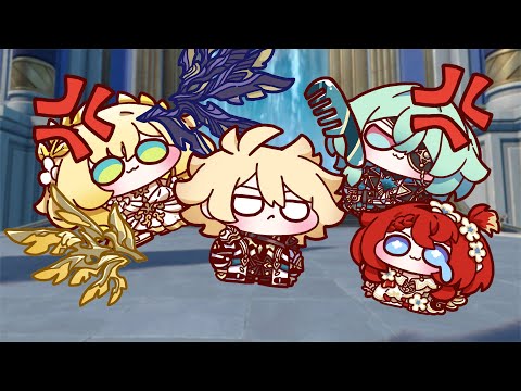 Phainon came back dressed in fancy clothes! Aglaea and Anaxa helps you dress up refreshed!