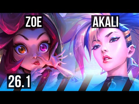 ZOE vs AKALI (MID) | 44K damage | KR Challenger | 26.1