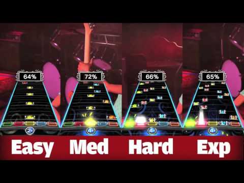 Rock Band 4 - "Hot For Teacher" by Van Halen - Guitar Difficulty Comparison