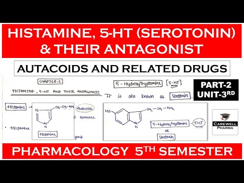 Histamine 5-HT (Serotonin) and their Antagonist || Autacoids || Part 2 Unit 3 || Pharmacology 5 sem