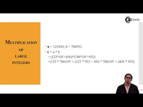 Large Integer Multiplication - Divide and Conquer - Analysis of Algorithm