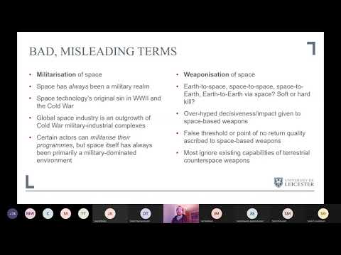 Dr Bleddyn Bowen - War in Space: Recorded 24th February 2021