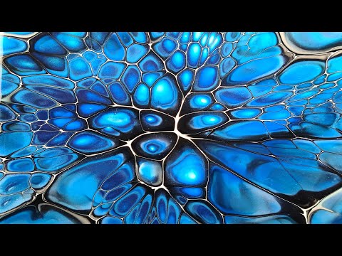 61. Blue'Tastic! SheeleeArt Bloom Technique - Acrylic Pouring - Fluid Art