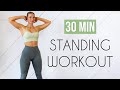 30 MIN FULL BODY HIIT - All Standing, No Repeats, Warm Up & Cool Down