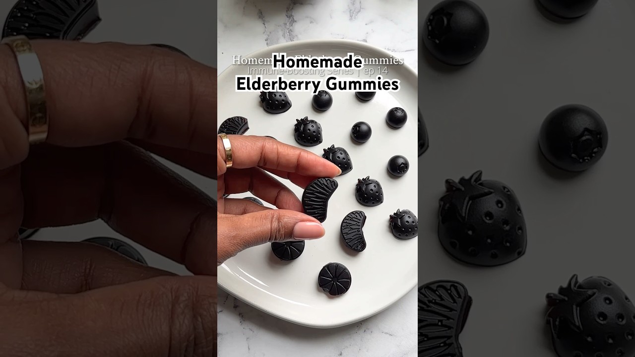 Elderberry gummies are great for fighting off or preventing a cold💜Recipe in description box