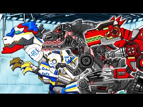 Repair Dino Robot Bundle: T-Rex Cops, Black T-Rex & Spinosaurus | Eftsei Gaming