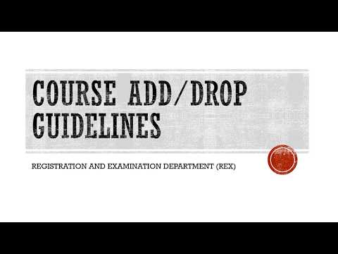 Course Add Drop Guidelines