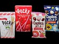 Glico Pocky Peppermint Crunchy Strawberry Caplico Strawberry Chocolate Review