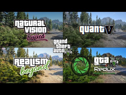 GTAV | NVE vs QUANTV vs Realism Beyond vs Redux | Grand Theft Auto 5 Modded Graphics Comparison