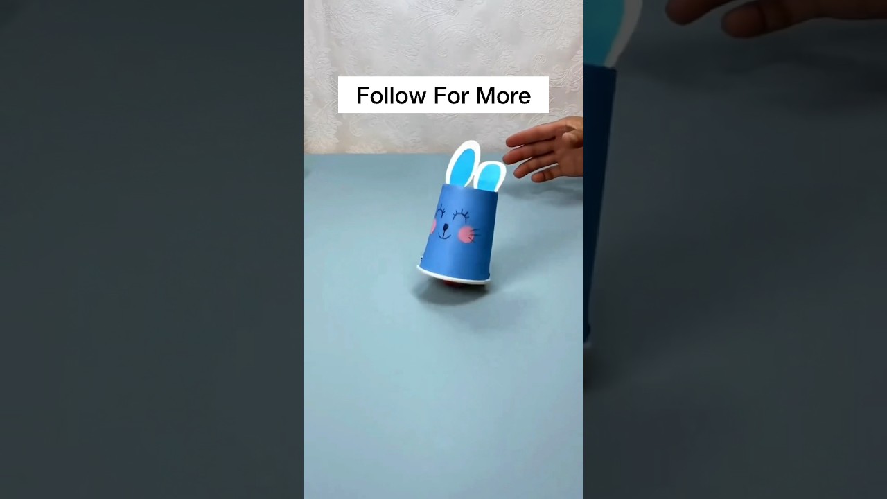 Paper Cup walking Rabbit 🐰 #diy #diycraftideas #papercraft #papercraftinspirations #papercraftdiy