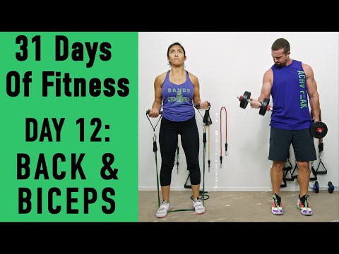 31DoF Day12 - Back and Biceps Workout - Dumbbells or Bands