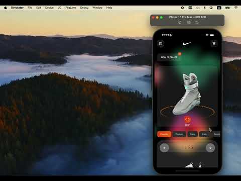 Flutter interactive 3D models for Nike sneakers