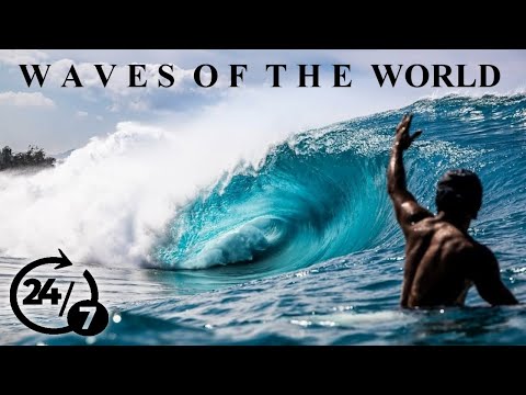 🔴 (ASMR) 24/7 Waves of the World - Tahiti and Hawaii - With Relaxing Music☑️