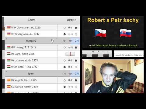7.den GM Štěpán Žilka - Mistrovství Evropy v šachu družstev 2019 - Česko- Slovenský přímý přenos,