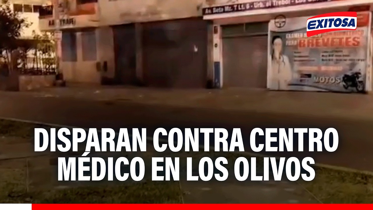 🔴🔵 Ataque criminal en Los Olivos: Disparan contra centro médico y mampara termina en vía pública