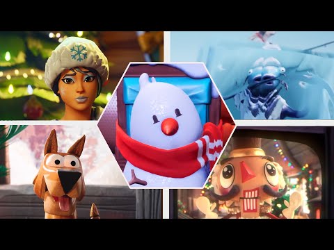 All Fortnite WinterFest Holiday Trailer (2017 - 2020)