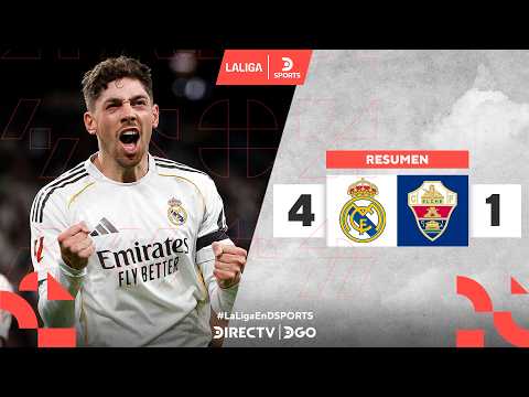 ¡#REALMADRID GANÓ con GOLAZOS de #GULER y #VALVERDE! | Real Madrid 4–1 Elche | Resumen