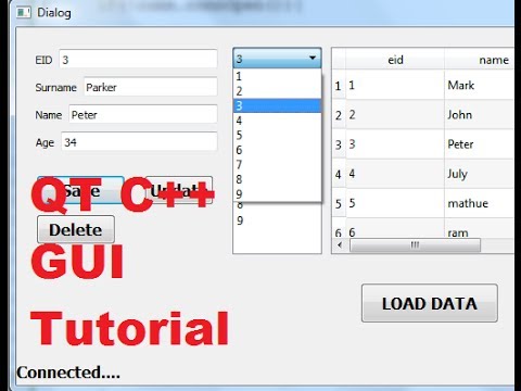QT C++ GUI Tutorial 20- Database values in QlineEdit or textbox if select Combobox