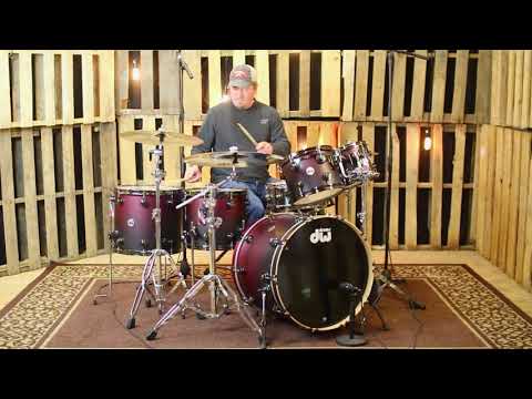 DW Collector's Maple Cherry To Black Fade Drum Set - 22, 10 ,12 ,14, 16 - SO#988418