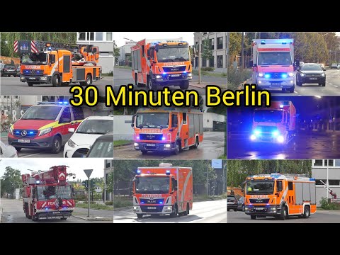 [30MIN BERLIN TAG + NACHT] Feuerwehrkran, WLF, Wasserrettung, DB-Notfallmanager, Feuerwehr, Und mehr