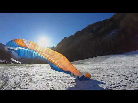 Paragliding from Bielen, Wolfenschiessen, Switzerland. January 2019