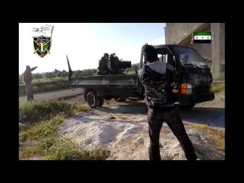 استهداف قوات النظام على تل الجابية برشاش 23 من قبل لواء تبارك الرحمن في ريف درعا تمهيداً لاقتحامه