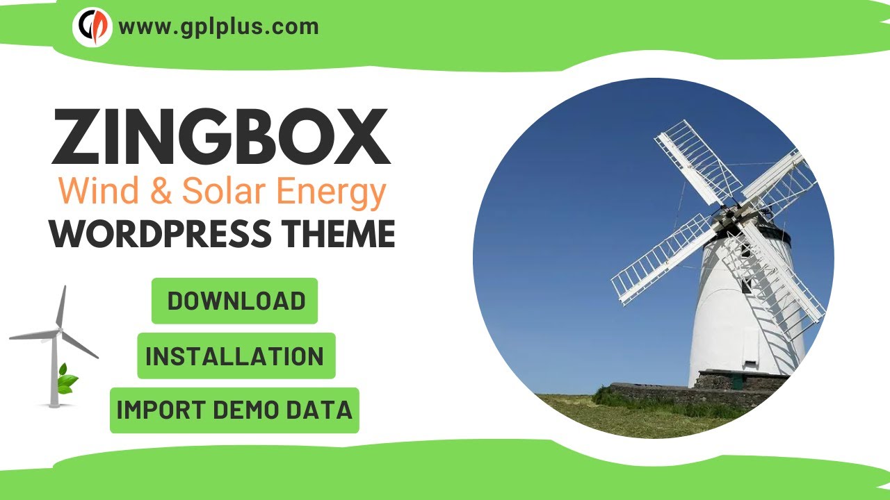 Zingbox – Wind & Solar Energy WordPress Theme Download, Installation and Import Demo Data