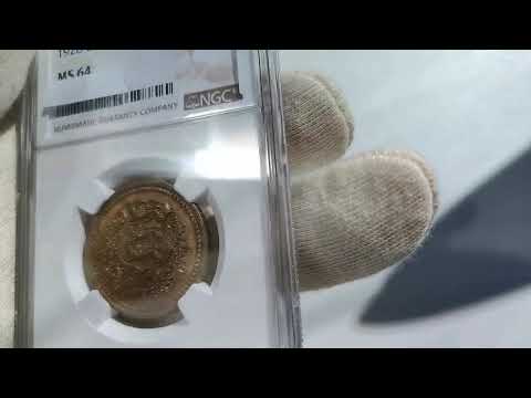 Estonia 25 Senti 1928 NGC MS64 UNC