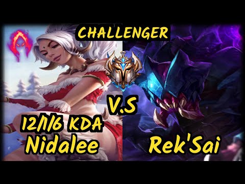 OGBCN Zanzarah (NIDALEE) vs REK'SAI - 12/1/6 KDA JUNGLE CHALLENGER GAMEPLAY - EUW